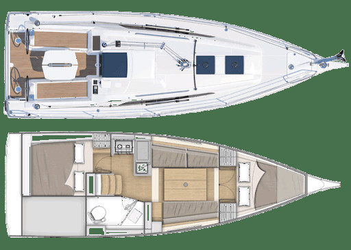 ARTHUS - OCEANIS 30.1 - année 2021 - 2 cabines + 1 sdb ARTHUS - OCEANIS 30.1 - année 2021 - 2 cabines + 1 sdb