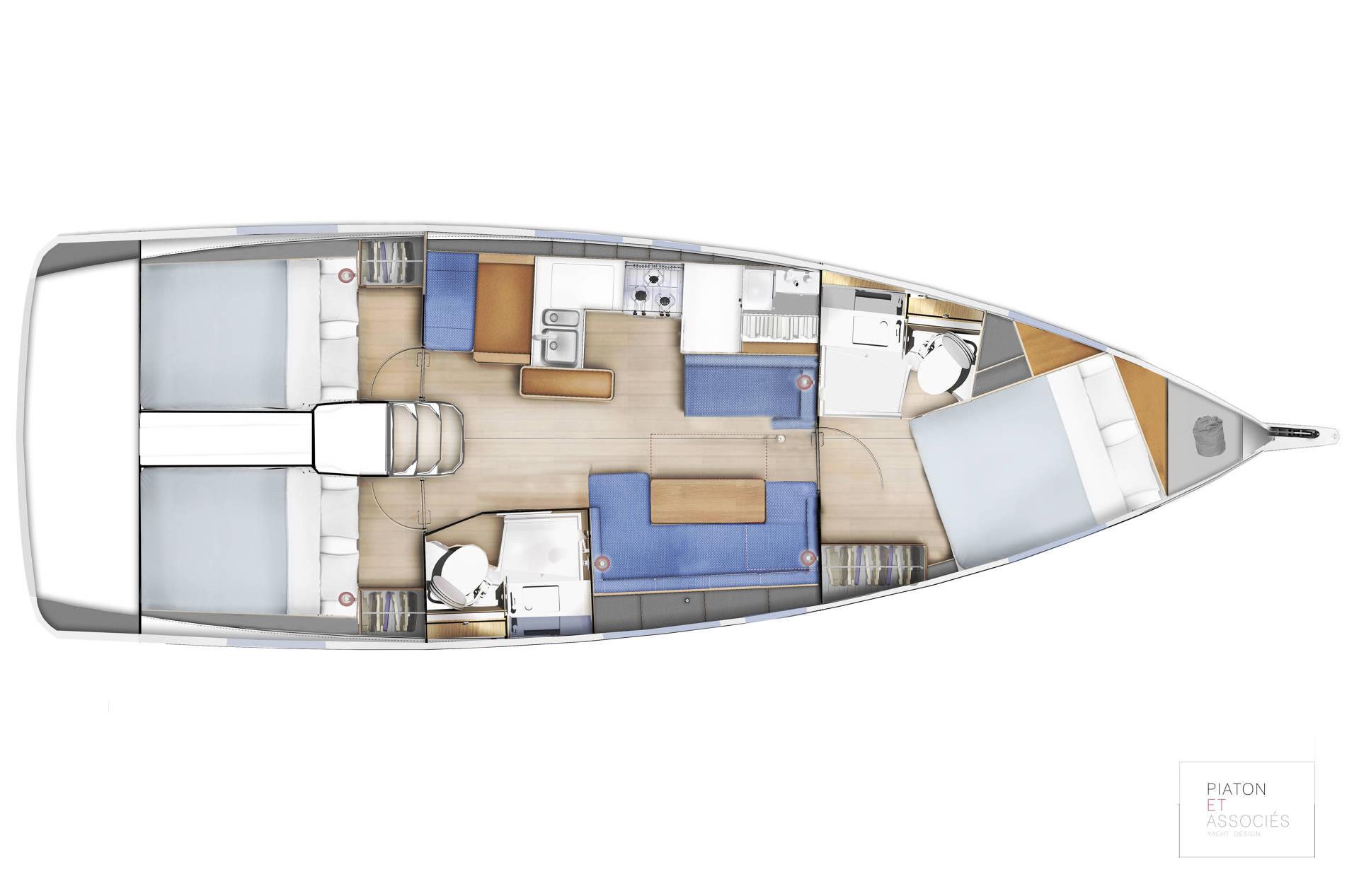 P'TIT LOUP, Sun Odyssey 410 - 2023 - 3 cabines + carré convertible + 2 sdb